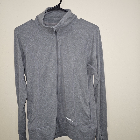 Eddie Bauer Jackets & Blazers - NEW Eddie Bauer Women's Gray Full Zip Track Jacket Size L Lightweight